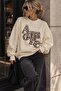 Amore text detailed crew neck sweatshirt - 5