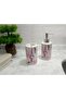 Liquid Soap Dispenser and Toothbrush Holder Double Bathroom Set Paris Model Ceramic - 3