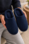 3-Piece Gray - Navy Blue - Black Corduroy 3 cm Sole Closed Toe House Slippers Set Byndkdf0 - 6