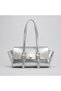 Shiny Silver Mini Shoulder Bag—Soft Leather-Look Zipper Women's Clutch Bag CANEDR08 - 3