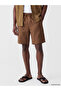 Xside Khaki Regular Fit Linen Look Men's Shorts