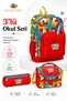 Children's Block Patterned Four-Compartment School Primary School Kindergarten Backpack / Lunch Box / Pencil Case Set