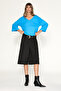 Verve Women's Pleated Woven Fabric Bermuda Black Trousers - 2