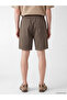 Xside Brown Relax Fit Gabardine Men's Shorts - 4