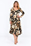 Women's Plus Size, Black, Asymmetrical Hemline, Long Sleeve Viscose Dress 65N39633 - 6