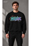 Men's Retro Planetary Ring and Relax Printed Crew Neck Casual Regular Fit Sweatshirt