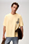 Asela Men's Short Sleeve Yellow T-Shirt with Embroidery Detail on Front and Back - 2