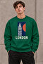 Men's London City Edition Written Crew Neck Casual Regular Fit Sweatshirt
