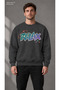 Men's Retro Planetary Ring and Relax Printed Crew Neck Casual Regular Fit Sweatshirt
