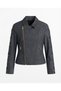 Navy Blue Denim Jacket with Tie Sleeves - 3