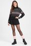 Women's Premium Knitwear Black Patterned Half Turtleneck Sweater - 4