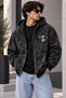 Unisex Oversize Washed Graffiti Printed Zippered Hooded 3 Thread Sweatshirt Comfortable Fit Daily Use Streetwear Hoodie - 2