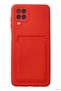 Ilkestor Newface Galaxy A12 Case Kelvin Silicone with Business Card Holder (140231) - Red