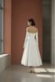 Strapless Long Fake Sleeve Evening Dress Flared Skirt Zipper Wedding Marriage Engagement Event Graduation Dress - 4