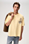 Asela Men's Short Sleeve Yellow T-Shirt with Embroidery Detail on Front and Back - 3