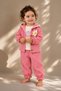 Baby Girl Set Daisy Detailed Hooded 3-Piece Jacket Bottom Top Set Girls' Set - 2
