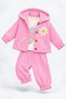 Baby Girl Set Daisy Detailed Hooded 3-Piece Jacket Bottom Top Set Girls' Set