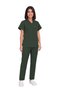 Women's Envelope Collar Turquoise Petrol Blue Saks Blue Bitter Green Terycotton Doctor & Nurse Scrubs Set - 2