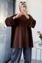Volan Kol Basic Oversize Tunic – Brown - 3