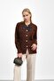 Brown Bow Detailed Angora Soft Knitwear Cardigan - 4
