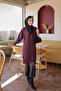 Plum Buttoned Cold Yarn Knitwear Cardigan - 3