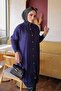 Navy Blue Buttoned Angora Soft Knit Cardigan