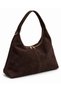 Brown Women's Genuine Suede Shopper Shoulder Bag - 2
