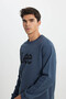 Regular Fit 100% Cotton Anthracite Men's Sweatshirt L80Xtjtg - 2