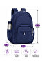 School Backpack with 15.6 Inch Laptop Compartment and Large Volume Organizer - 9106-Navy Blue - 4