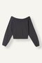 Cropped Fit Boat Neck Printed Sweatshirt I6138Ax26Au - 2