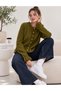Women's Premium Knitwear Cardigan Buttoned Ruffle Detailed Crew Neck Knitted Cardigan - 2