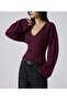 Women's Modal Fabric V-Neck Wide Sleeve Waist-Fitted Blouse - 2