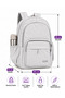 School Backpack with 15.6 Inch Laptop Compartment and Large Volume Organizer - 9106-Grey - 5