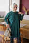 Emerald Green Cold Yarn Knit Tunic with Cufflinks - 4