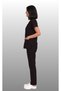 Women's V-Neck Bat Sleeve Terycotton Fuchsia, Burgundy, Bitter Green, Navy Blue, Black Nurse Scrubs Set - 4