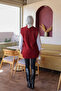 Burgundy Zippered Angora Soft Knitwear Vest - 4