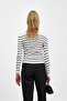 White Ribbed Polo Neck Knitwear Body Sweater - 4