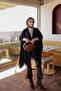 Black Casual Mercerized Knitwear Poncho - 2