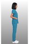 Women's Envelope Collar Turquoise Petrol Blue Saks Blue Bitter Green Terycotton Doctor & Nurse Scrubs Set - 3