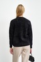 Black Crew Neck Angora Soft Knit Sweater - 4