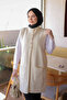 Cream Bow Buttoned Felt Vest
