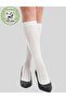 3-Piece Women's White Knee-Length Bamboo Toe Seamless School and Daily Socks - 2