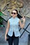 Hakim Collar Gold Button Detailed Zippered Vest Sun500 - 3
