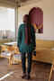 Emerald Green Floral Embroidered Cold Yarn Knitwear Tunic - 5