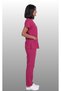 Women's V-Neck Bat Sleeve Terycotton Fuchsia, Burgundy, Bitter Green, Navy Blue, Black Nurse Scrubs Set - 3