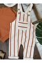 Striped Salopet Hat Sweatshirt 3-Piece Seasonal Baby Boy Set - 4