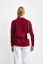 Burgundy Crew Neck Angora Soft Knit Sweater - 4
