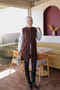 Brown Bow Buttoned Felt Vest - 3