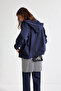 Relax Fit Thick Navy Blue Women's Jacket C1809Ax/Nv251 - 4