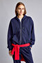 Relax Fit Thick Navy Blue Women's Jacket C1809Ax/Nv251 - 7